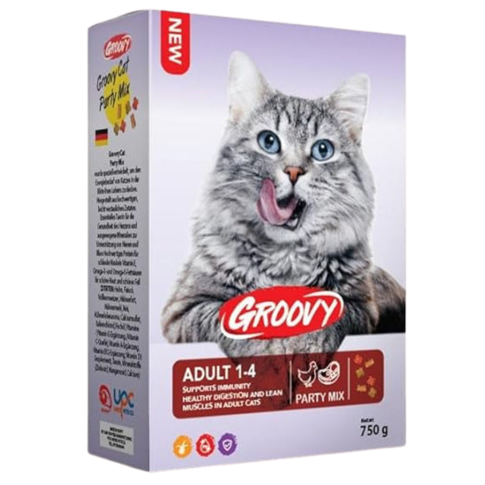 Groovy Cat Party Mix Dry Food 750g.