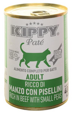 Kippy Wet Food For adult Cat beef with Small Peas 400 gr