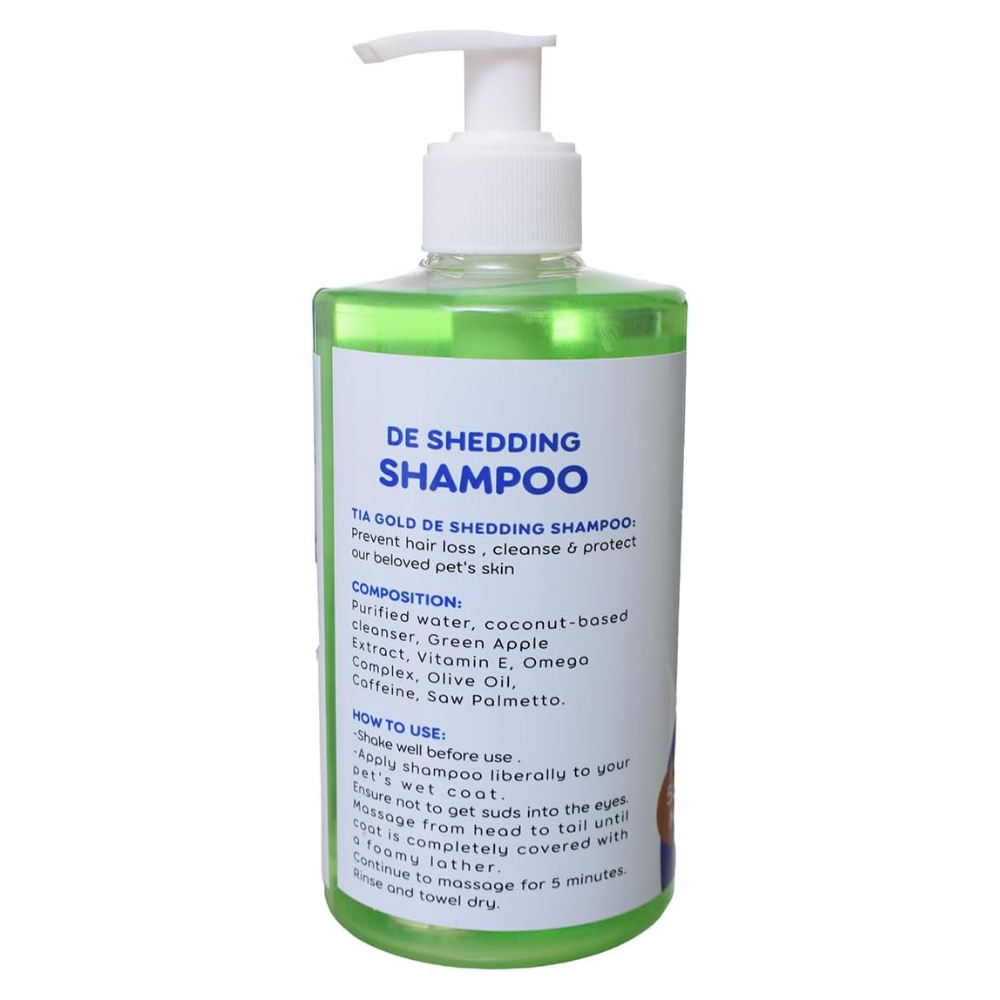 Tia Gold De-Shedding Shampoo 500 ml Petfast.shop Tia Gold Cat Dog Grooming Shampoos & Conditioners petfast.shop EgyptDefault Title 175.00