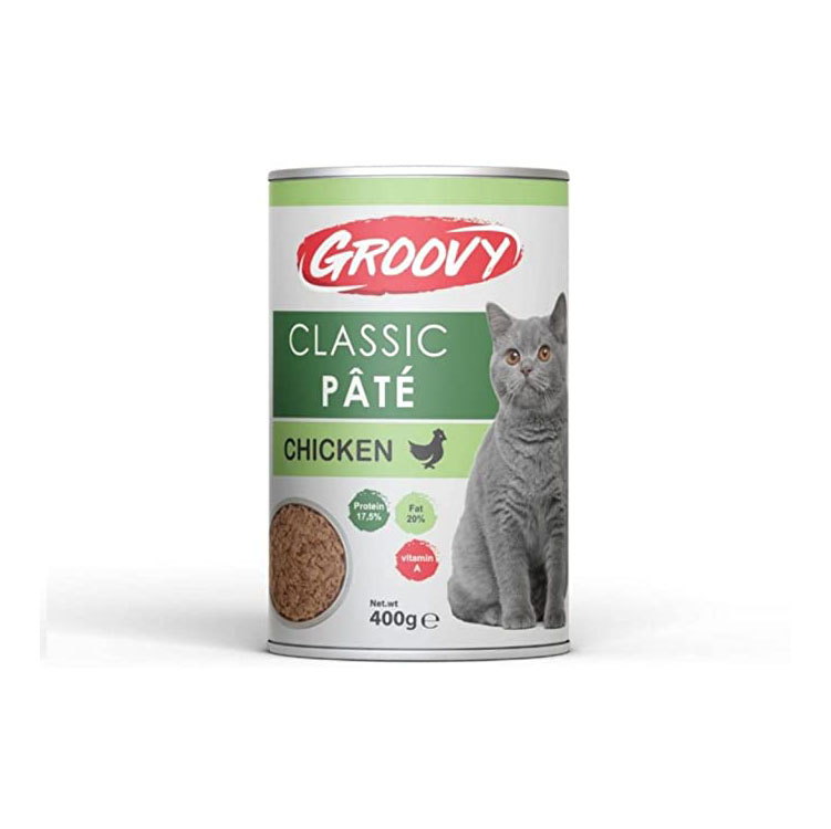 Groovy Wet Food For Cats Classic pate Chicken 400g.