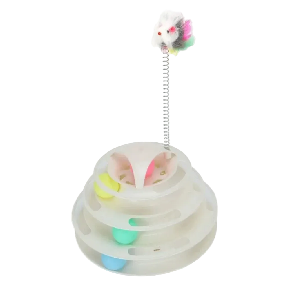 Tower Of Tracks Cat Toy 4 Level For Cats White.