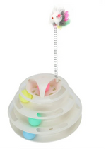 Tower Of Tracks Cat Toy 4 Level For Cats White.