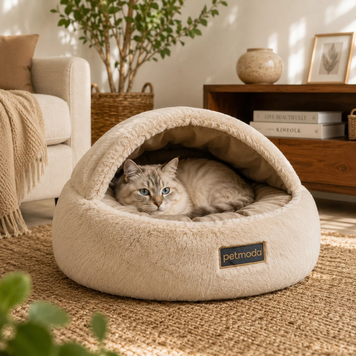 Petmoda Cozy Cave Comfort Bed 45 cm Petfast.shop Petmoda bed Cat Dog Kitten Puppy Supplies petfast.shop Egypt PPE2627S-1 Beige 1449.00