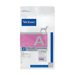 Dog food package for allergy and food intolerance with Virbac branding on a white background