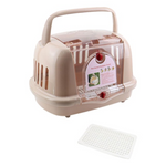 Pet carrier with a handle on a white background
