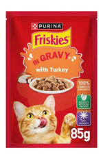 Friskies Turkey Chunks in Gravy Wet Cat Food Pouch 85g.