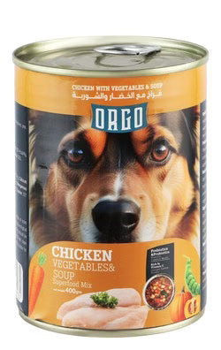 orgo canned food for dog chicken with veg & soup 400 g.