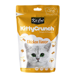 Kitty Crunch cat food package with a cat on the label against a white background