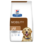Hills Prescription Diet Mobility j/d dog food package on a white background
