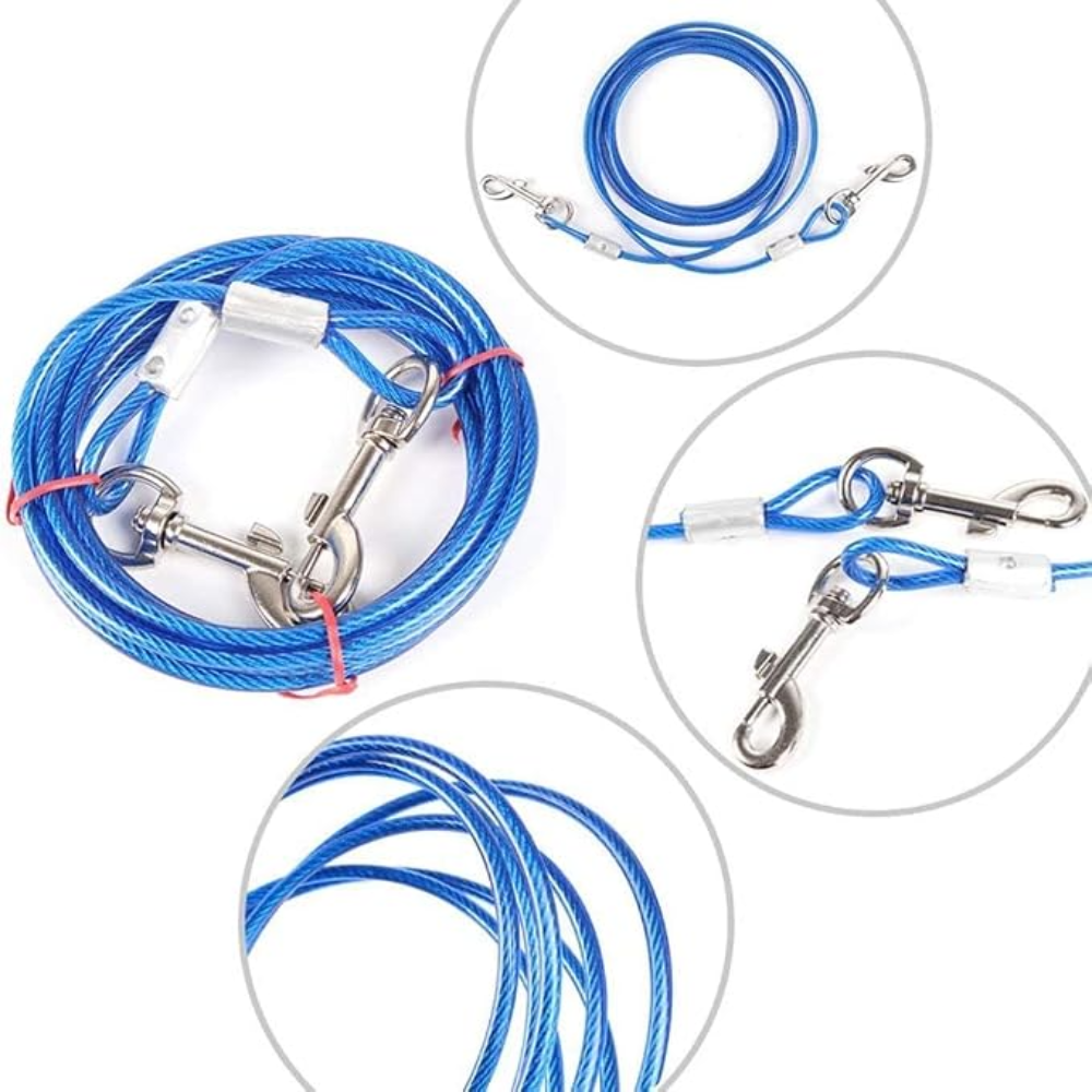 20ft Dog Tie Out Cable And Stake Set Small Large Dog Ground Field Spike Stake Petfast.shop Generic Dog leash & Coller & Harness Supplies petfast.shop EgyptDefault Title 1200.00