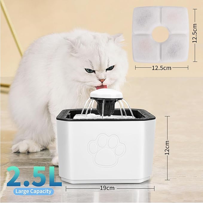 Automatic Pet Water Fountain 2.5L Water Gray.