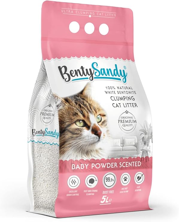 Benty Sandy Cat Litter 5L (BABY POWDER SCENTED).