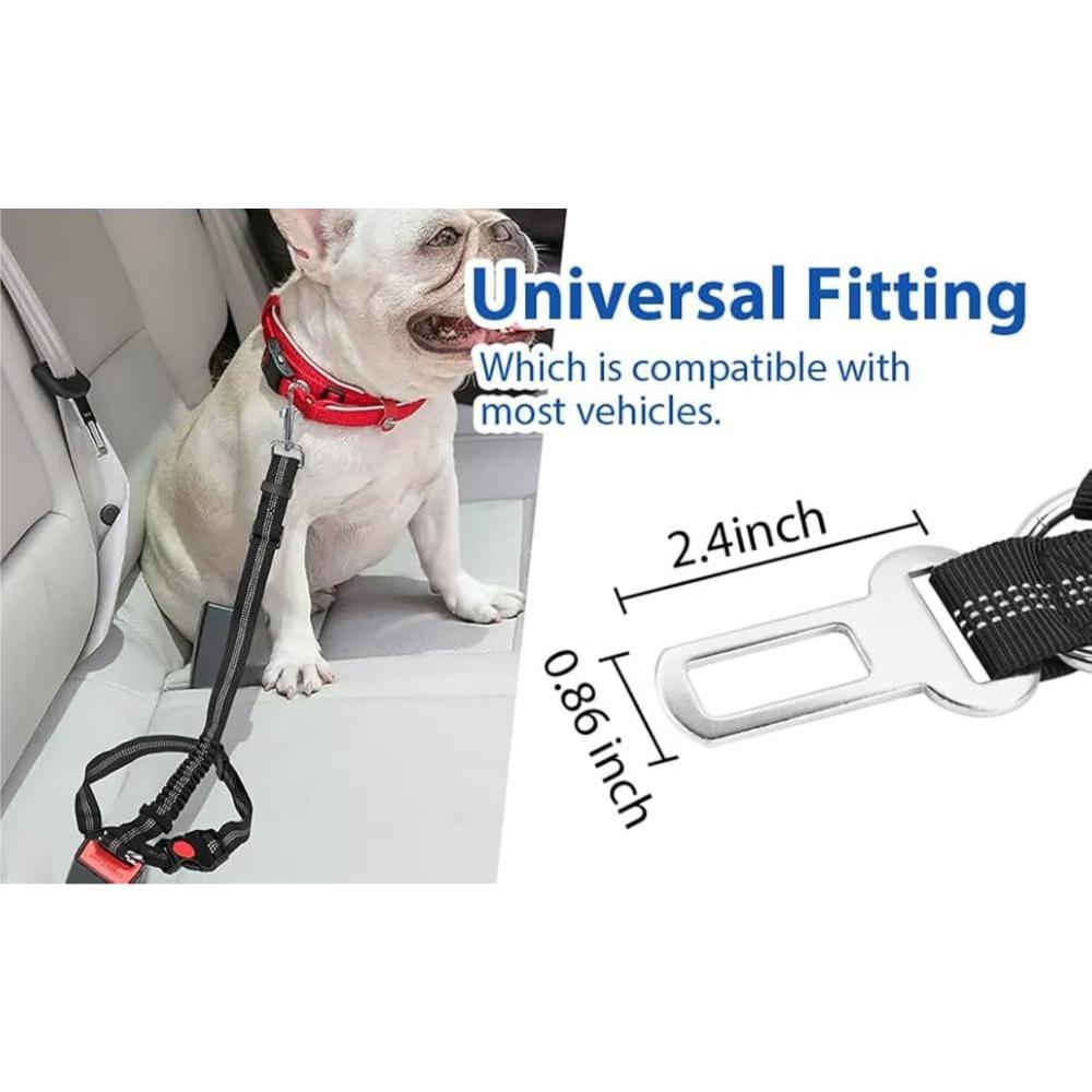 Naomi Black and Red Dog Leash For Car Seat Belt.