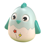 Toy bird with a cracked shell design on a white background