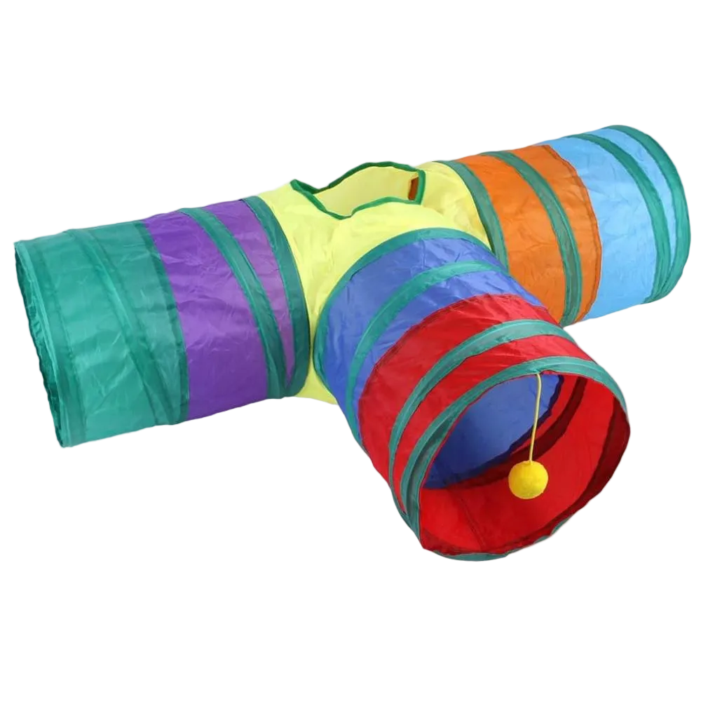 Rainbow Cat Tunnel with Interactive Ball Size 80*25*25Cm Petfast.shop Generic Cat Kitten Summer Supplies Toys petfast.shop Egypt PRA3437S Default Title 330.00
