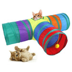 Rainbow Cat Tunnel with Interactive Ball.