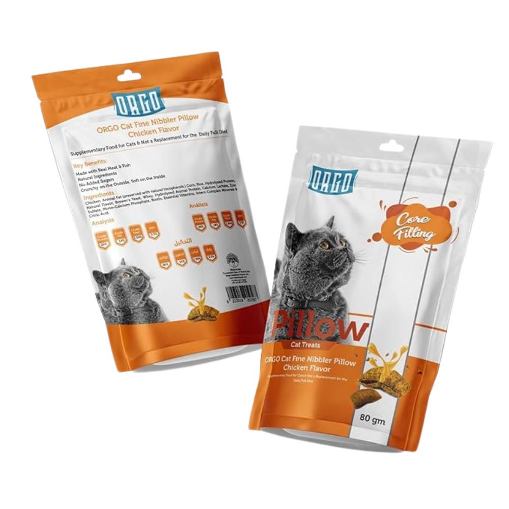ORGO Pillow cat Treats with chicken 80 gm.