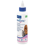 EpiOtic ear cleaner bottle for pets with images of a dog and cat on the label.