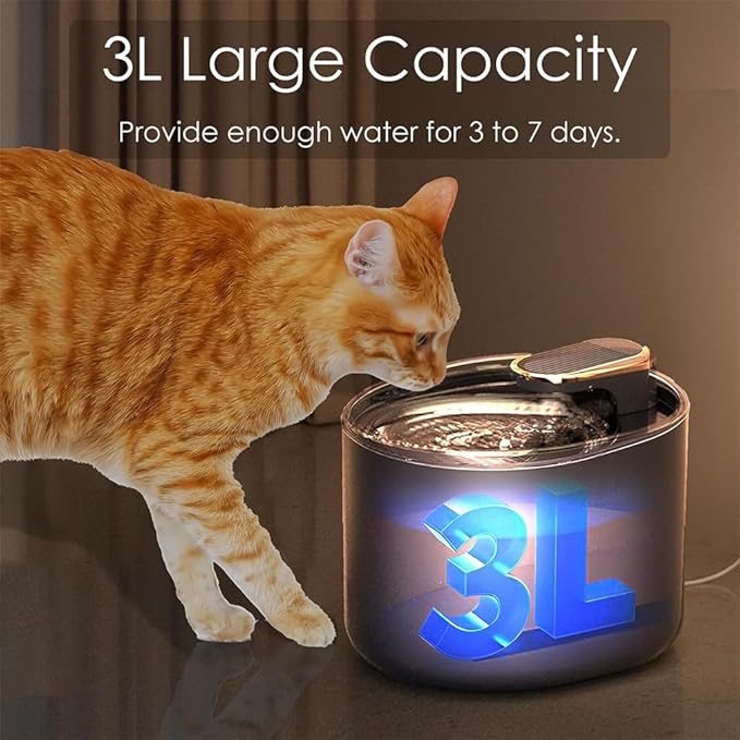 Automatic Pet Water Fountain 3L Water dark blue.