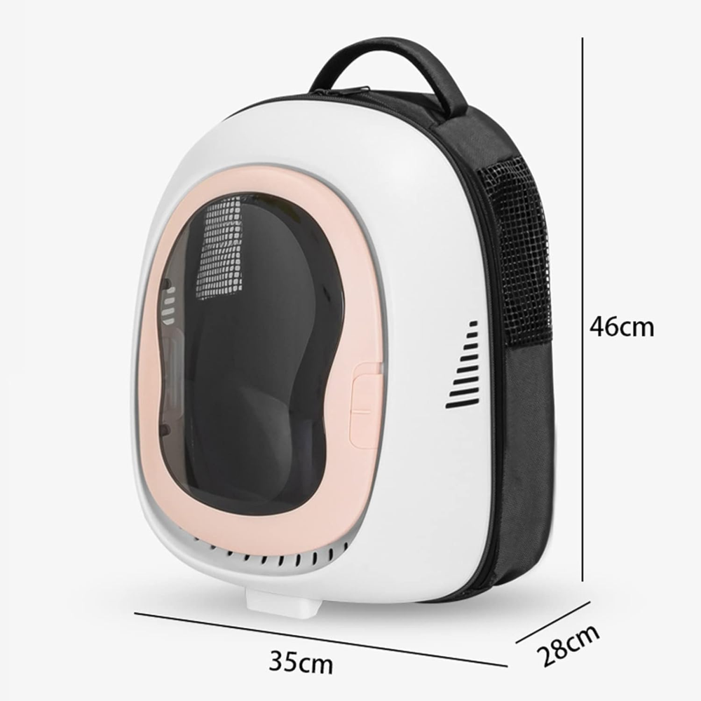Pet carrier with dimensions on a white background