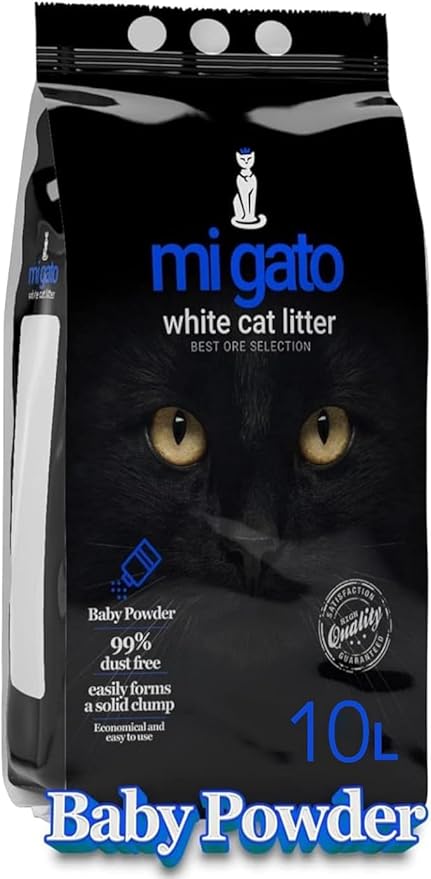 mi gato white cat litter baby powder 10l.