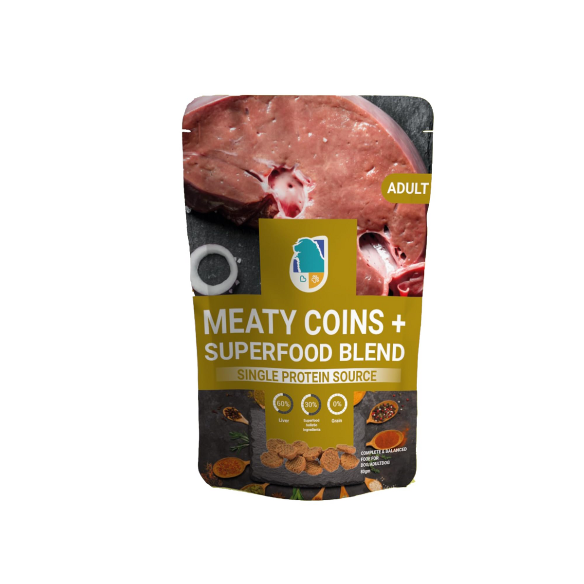 rich meaty coins 80 g ( liver ).