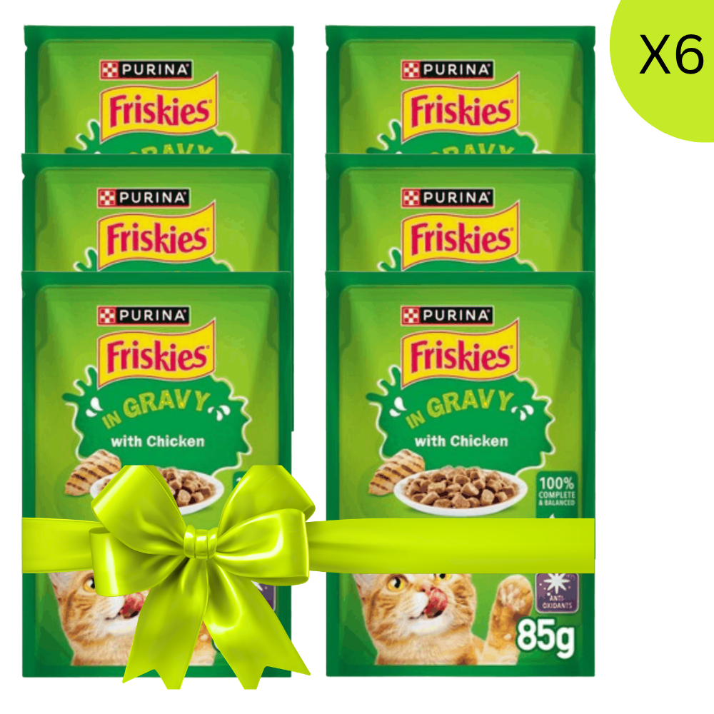 Buy 5+1 Free Friskies Chicken Chunks in Gravy Wet Cat Food Pouch 85g