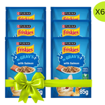 Buy 5+1 Free Friskies Salmon Chunks in Gravy Wet Cat Food Pouch 85g