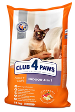 CLUB 4 PAWS Premium Indoor 4 in 1 With Chicken Adult Cats Dry Food 14kg.