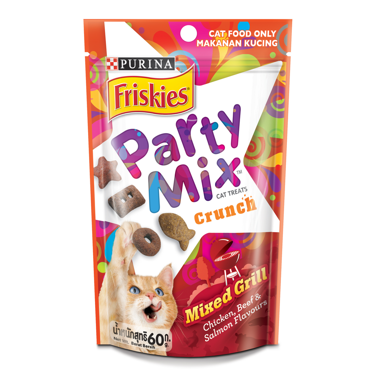 Friskies Party Mix Cat Treat Chicken, Beef & Salmon 60g
