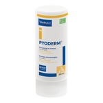 Pyoderm shampoo container with Virbac logo on a white background