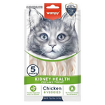 Wanpy cat treats packaging for kidney health with a cat's face on the front.