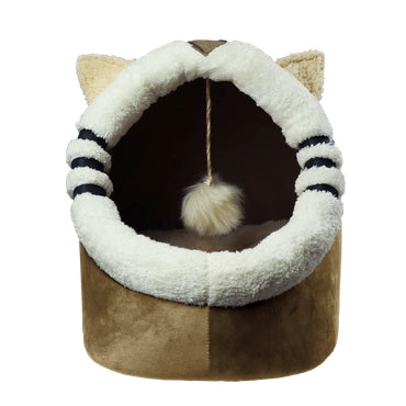 Petmoda Cat House Bed 50 cm - Cat Shape - Beige.