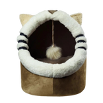 Petmoda Cat House Bed 50 cm - Cat Shape - Beige.