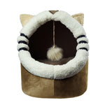 Petmoda Cat House Bed 50 cm - Cat Shape - Beige.