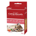 Box of Bioline Catnip Biscuits with a cat on the packaging
