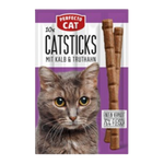 Packaging of Perfecto Cat Catsticks with a cat on the front