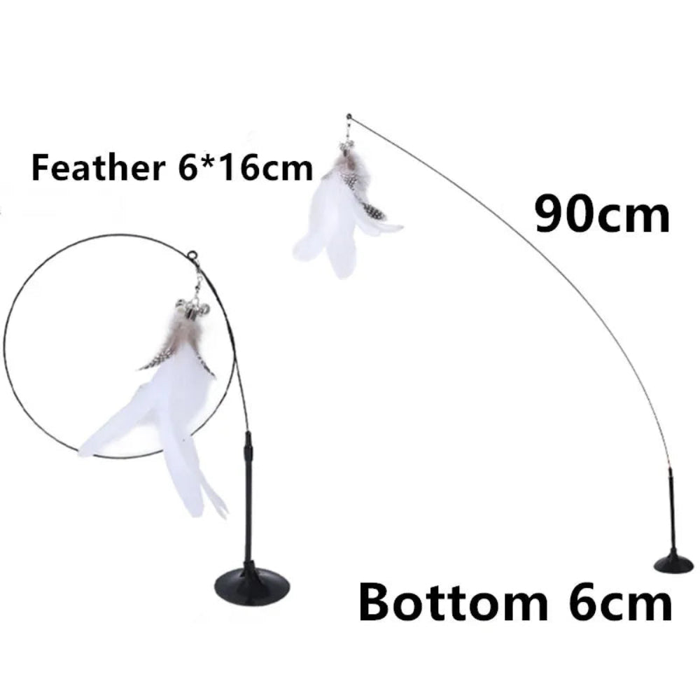 Interactive cat toy steel wire with feather.