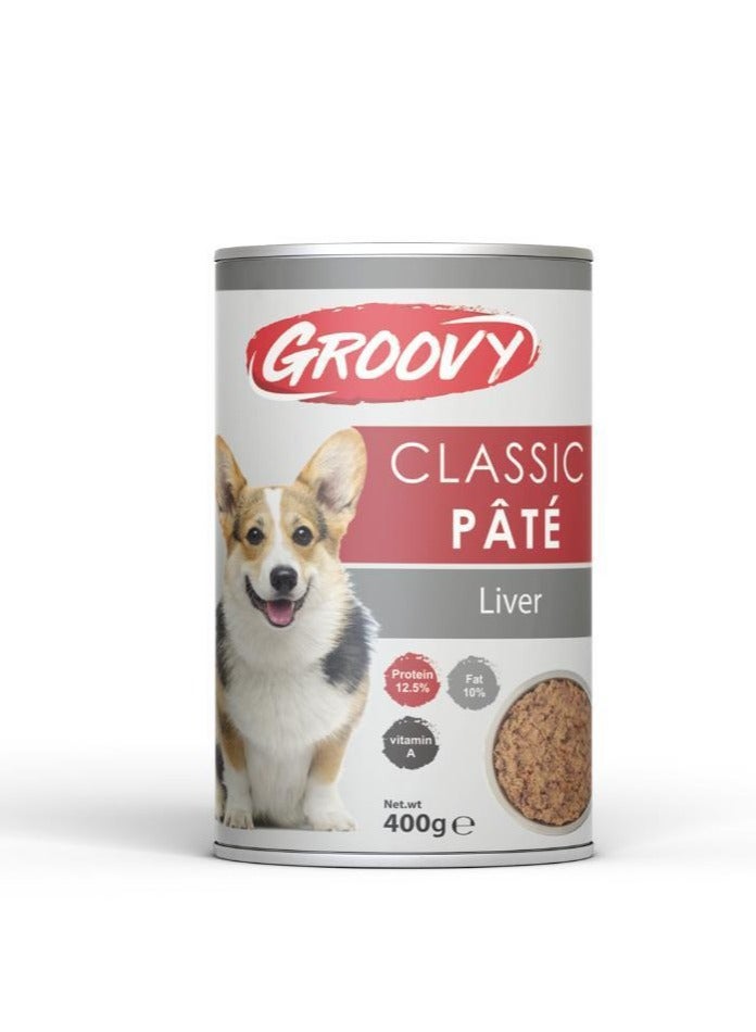 Groovy Wet Food For dogs classic pate beef & liver 400g.