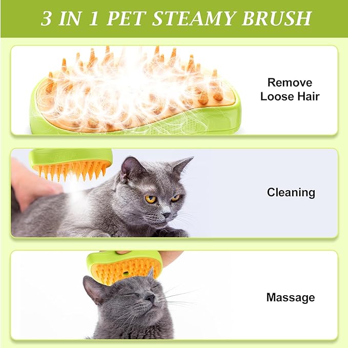 Cat Steam Brush Self Cleaning Steam Brush for Massage & Removing Tangled Hair.
