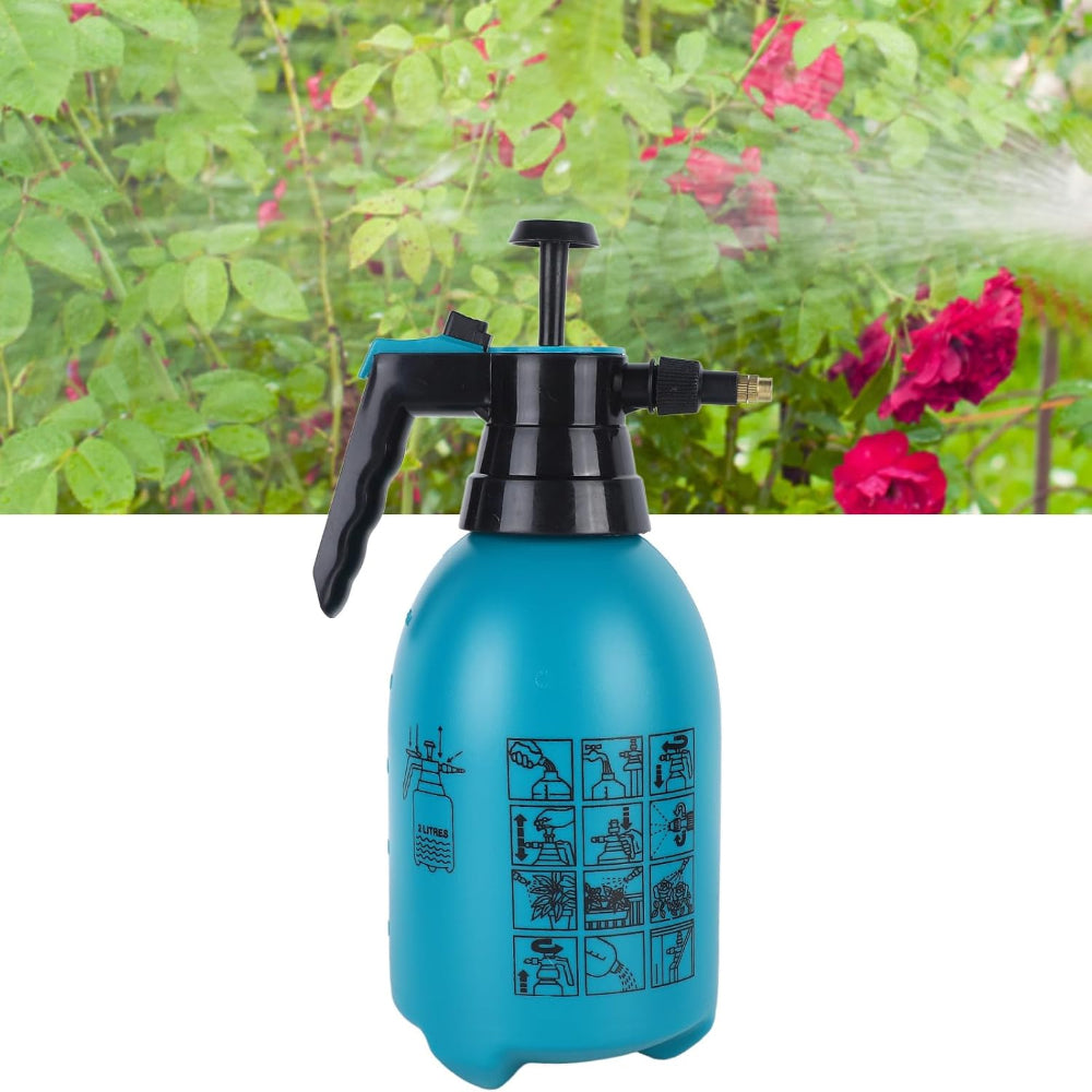 Handheld Plastic Pressure Sprayer, Thick Plastic Body, Powerful Spray 2L.