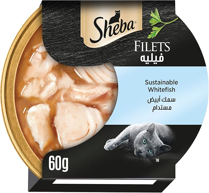 Sheba Filets Sustainable White Fish Wet Food for Cats 60g