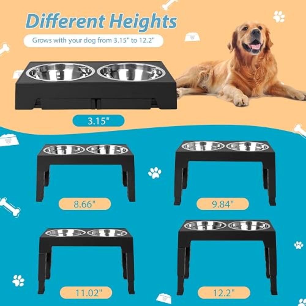 Raised Dog Double Bowl Stand Petfast.shop Generic Bowls & Feeders Dog Supplies petfast.shop EgyptDefault Title 1150.00