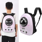 Pet backpack with a bubble design on a white background