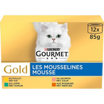 Package Gourmet Gold Les Mousselines Mousse 12Cans 4Flavor (Chicken-Kidney-Salmon-Rabbit) Petfast.shop Gourmet Cat Exclude Food Wet Food petfast.shop EgyptDefault Title 1425.00