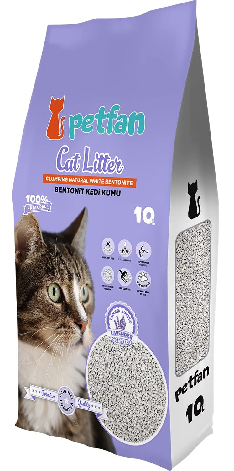 PET FAN CAT LITTER CLUMPING LAVENDER 10 L.
