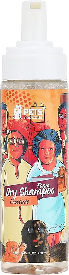 Pets Republic Dry Foam Shampoo Chocolate Scent 250ml.