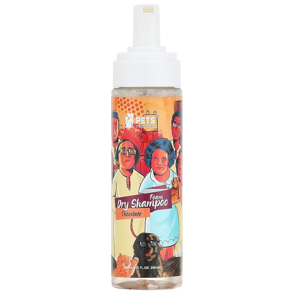 Pets Republic Dry Foam Shampoo Chocolate Scent 250ml.