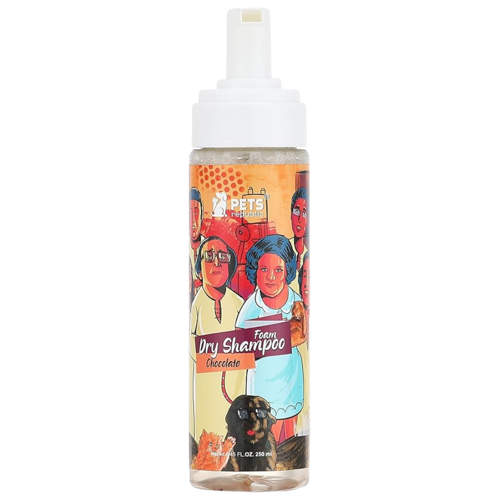 Pets Republic Dry Foam Shampoo Chocolate Scent 250ml.