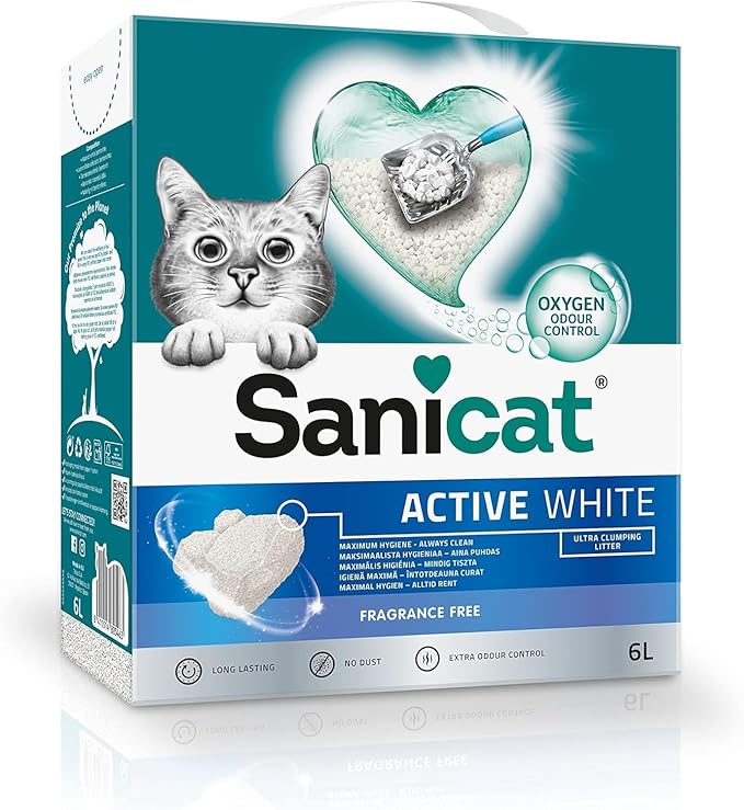 Sanicat Active White UnScented Cat Litter 6 L.